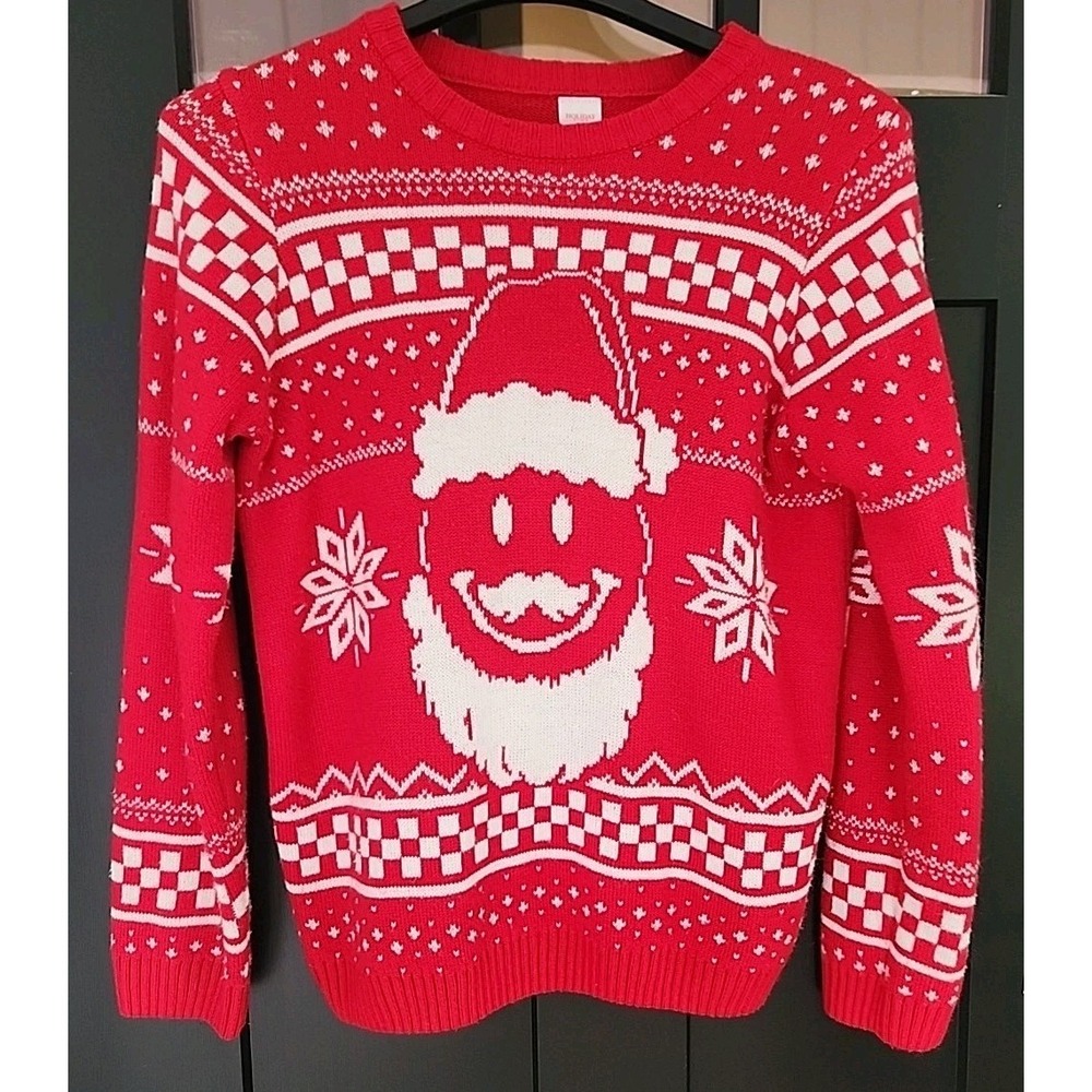 Holiday Time Men's Red Christmas Ugly Silly Sweater‎ Size Large